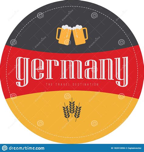 germany label travel german cities symbol famous german architectural landmarks vector