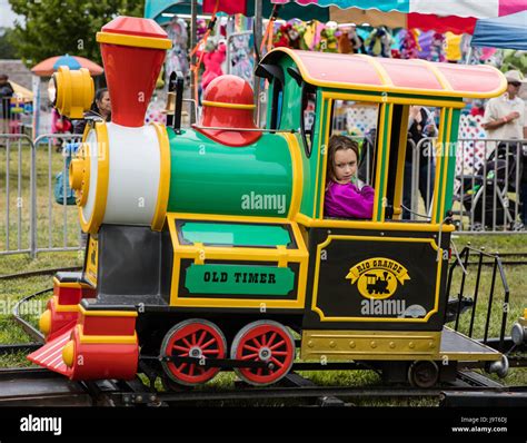 children   train ride   county fair stock photo alamy