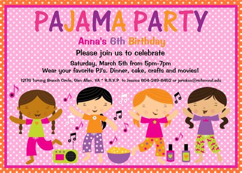 Pajama Party Birthday Invitation Slumber By