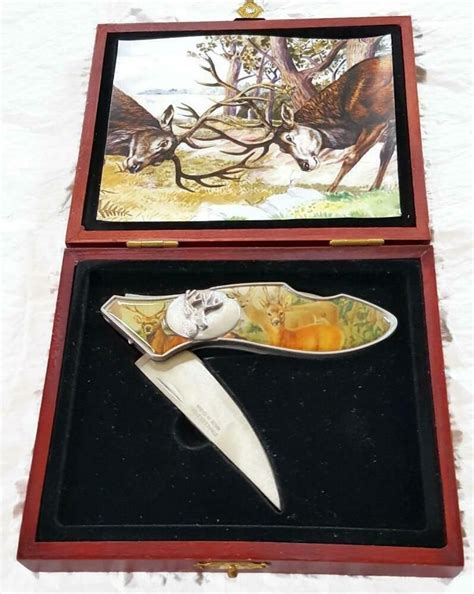 Whitetail Buck Deer Folding Pocket Knife Unused W Box Stainless Blade