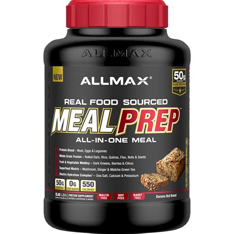 allmax nutrition meal prep meal replacement powder
