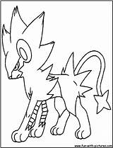 Luxray Coloriage Lineart Sheets Lycanroc sketch template