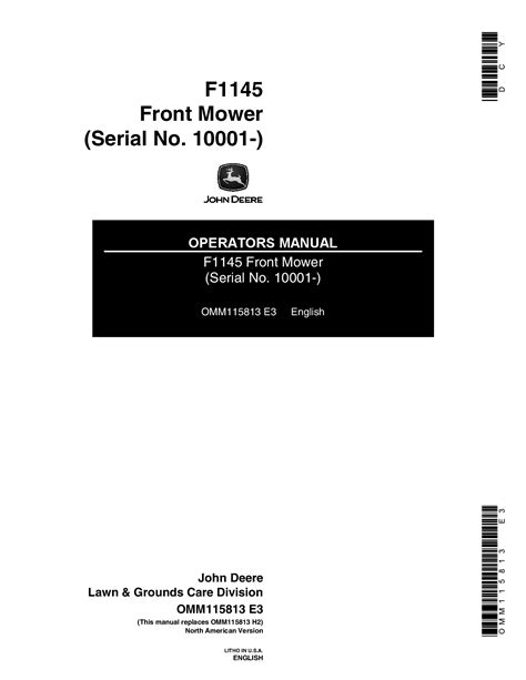 john deere  front mower  omm operators  maintenance manual