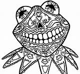 Skull Coloring Sugar Pages Los Muertos Dia Printable Skulls Simple Animal Dead Print Kermit Clipart Color Drawing El Getcolorings Female sketch template