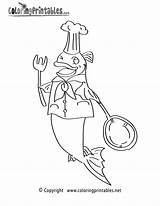 Coloring Chef Fish Pages Ocean Funny Fishing Printable Printables Thank Please Golden Super Coloringprintables Gif sketch template