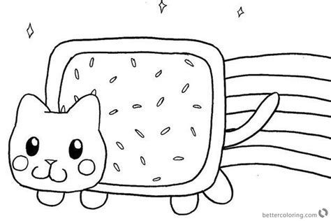 nyan cat coloring pages fan art picture  printable coloring pages