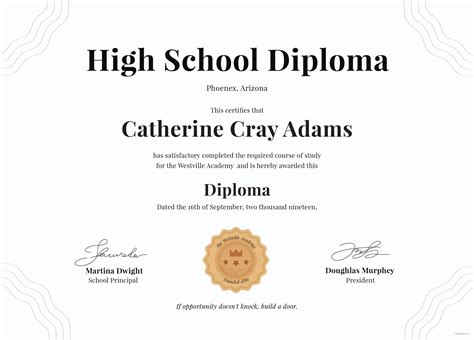 hs diploma template