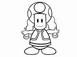 Toadette Toad sketch template