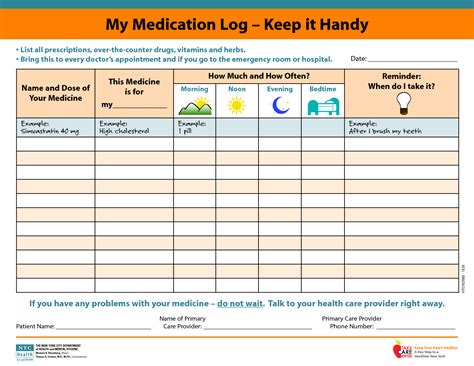medicine picture schedule  medication log   handy