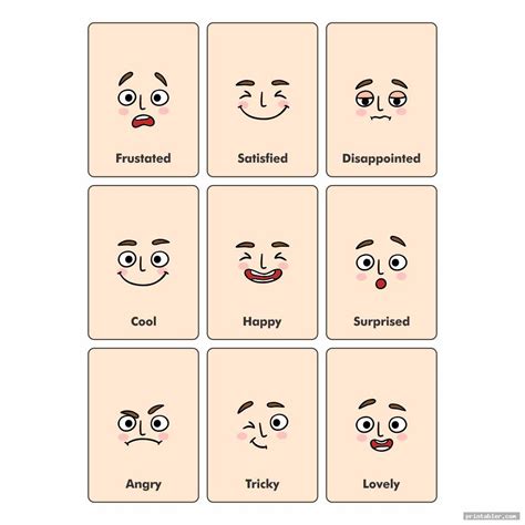 printable   emotion cards gridgitcom