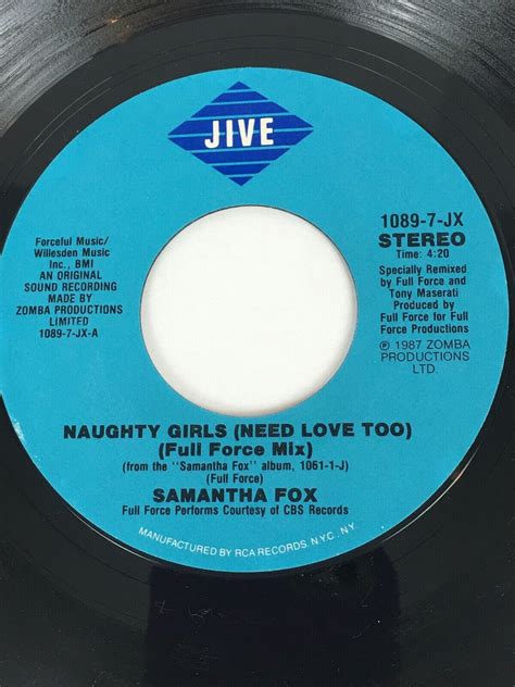samantha fox naughty girls need love too vinyl 45 record ebay