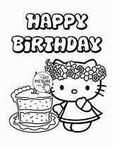 Kitty Hello Birthday Coloring Pages Happy Drawing Cake Kids Easy Drawings Color Printable Card Getcolorings Getdrawings Inspiration Print Holiday Single sketch template
