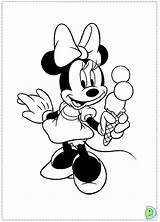 Minnie Coloring Mouse Pages Dinokids Printable Waffle Scoops Ice Cream Cone Disney Girls Close sketch template