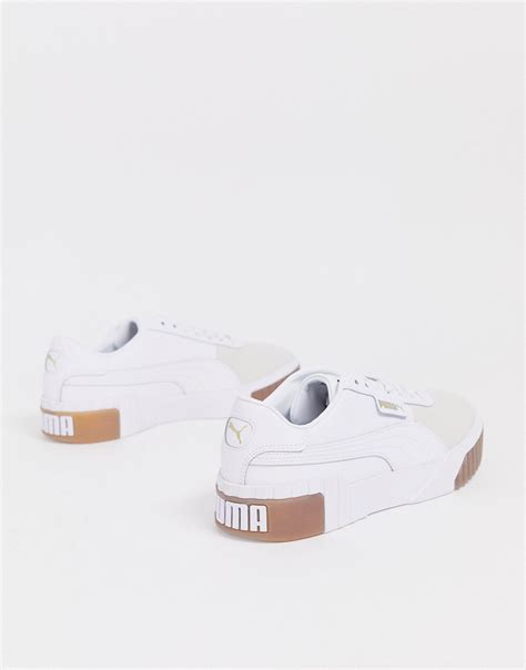 Puma Rubber Exotic Cali Trainers With Gum Sole In White Lyst