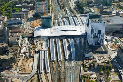 aerial view railway station utrecht  netherlands
