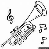 Trumpet Coloring Pages Clarinet Color Sheets Brass Instruments Musical Music Instrument Drawing Trumpets Thecolor Book Colouring Printable Louis Kids Band sketch template
