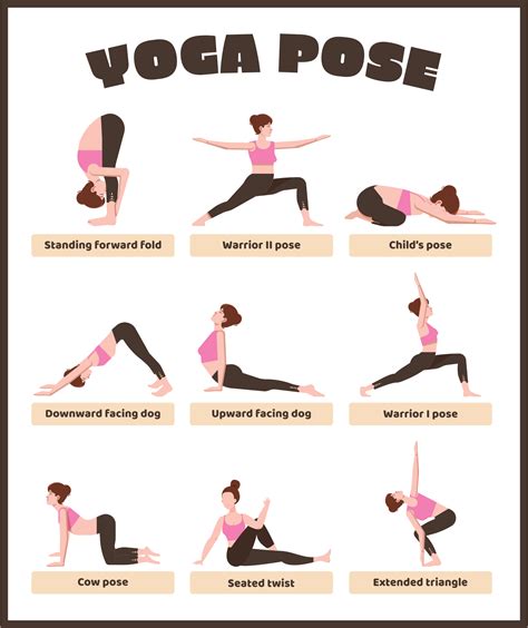 yoga poses printable chart     printablee