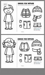 Winter Dress Clothes Preschool Worksheets Activities Seasons Worksheet Kids Clothing Wear Summer Printable Boy Weather Learning Girl Color Themes Choose sketch template