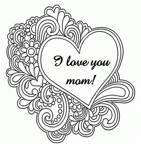 mothers day heart coloring pages
