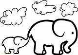 Elephant Coloring Pages Baby Cute Kids Drawing Cartoon Adult Shower Head Small Printable Color Print Book Republican Circus Getdrawings Line sketch template
