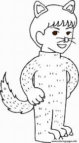 Coloring Halloween Costume Printable Wolf Pages Kid sketch template