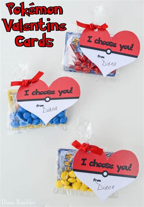 heart shaped pokemon valentine cards printable
