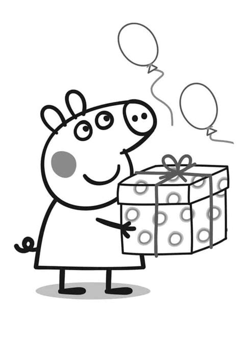 peppa pig happy birthday coloring pages birthday coloring pages