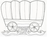 Pioneer Coloring Pages Wagon Covered Printables Printable Doodles sketch template