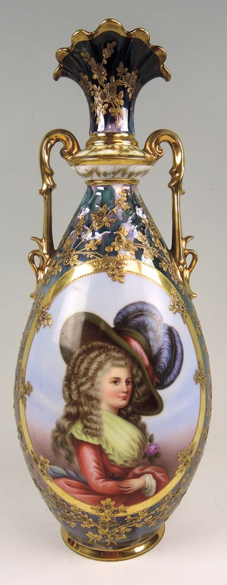 large dresden portrait vase