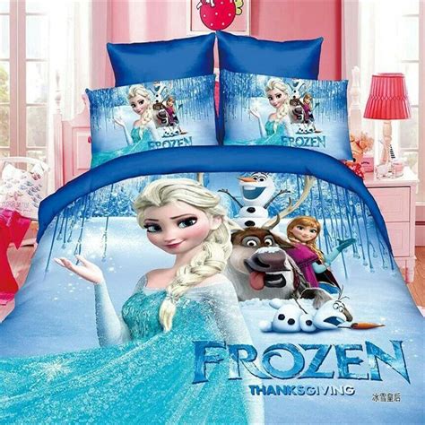 Disney Cartoon Frozen Elsa Bedding Sets Single Twin Size 2 3 4pc