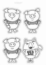 Pigs Little Three Printable Pig Activities Printables Story Puppets Houses Templates Preschool Cut Crafts Worksheets House Para Template Clip Book sketch template