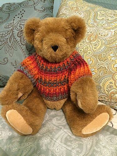 ravelry teddy sweater pattern by merri purdy designe for 15 inch bear with my loose guage it