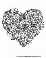 Coloring Pages Valentine Valentines Printable Happy Adult Heart Colouring Adults Sheets Color Fun Pointillism Happyfamilyart Holiday February Family Floral Tree sketch template
