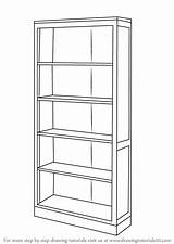 Shelf Draw Book Drawing Sketch Step Furniture Coloring Stand Pages sketch template