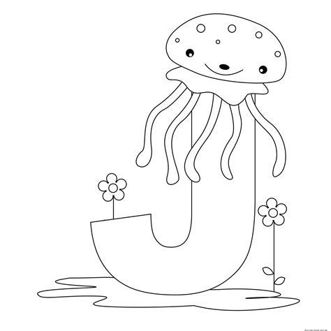 printable alphabet letter  worksheets  jellyfish