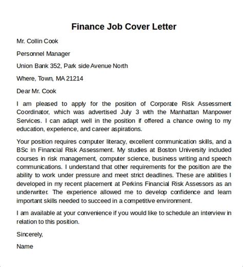 cover letter samples   ms word