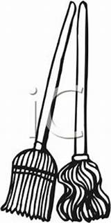 Broom Mop Coloring Pages Clipart Template sketch template