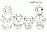 Coloring Muslim Islamic Pages Family Ana Cartoon Clipart Kids Printable Color Template Clip Ramadan Teachers Library Pilih Papan Activities sketch template