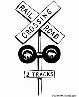 Railroad Crossing Train Coloring Sign Clipart Pages Track Road Stop Way Sheet Colouring Own Tracks Go Clip Ahead Printable Lights sketch template