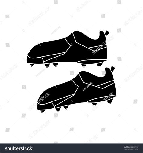 silhouette american football boot shoes spiked stock vector royalty