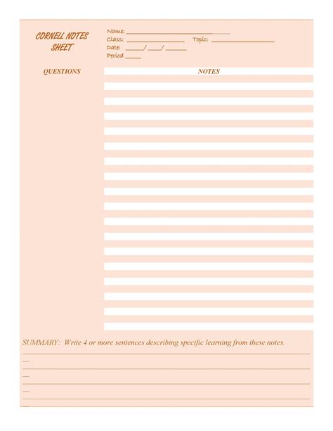 aesthetic note template