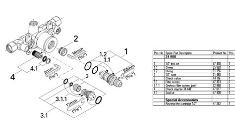 grohe    thermostatic valve replacement parts