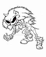 Sonic Exe Printable Werehog sketch template