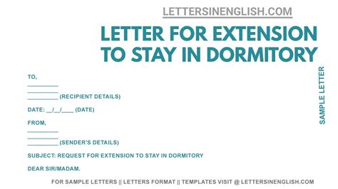 letter  extension  stay  dormitory sample letter requesting