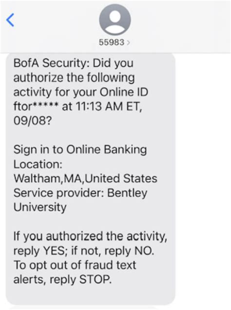 Zelle Text Scam From Fake Bank Of America Message Example Stuarte