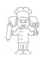 Coloring Chef Baker Pages Girl Chefs Ws sketch template