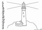Lighthouse Outline Simple Coloring Pages Drawing Printable Kids sketch template