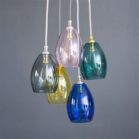 Hutton Nickel Coloured Glass Cluster Ceiling Light The Wall Lighting