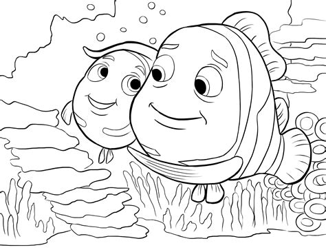 nemo goggles coloring page coloring pages