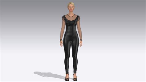 Leather Body Suit For Female 3d Model Cgtrader